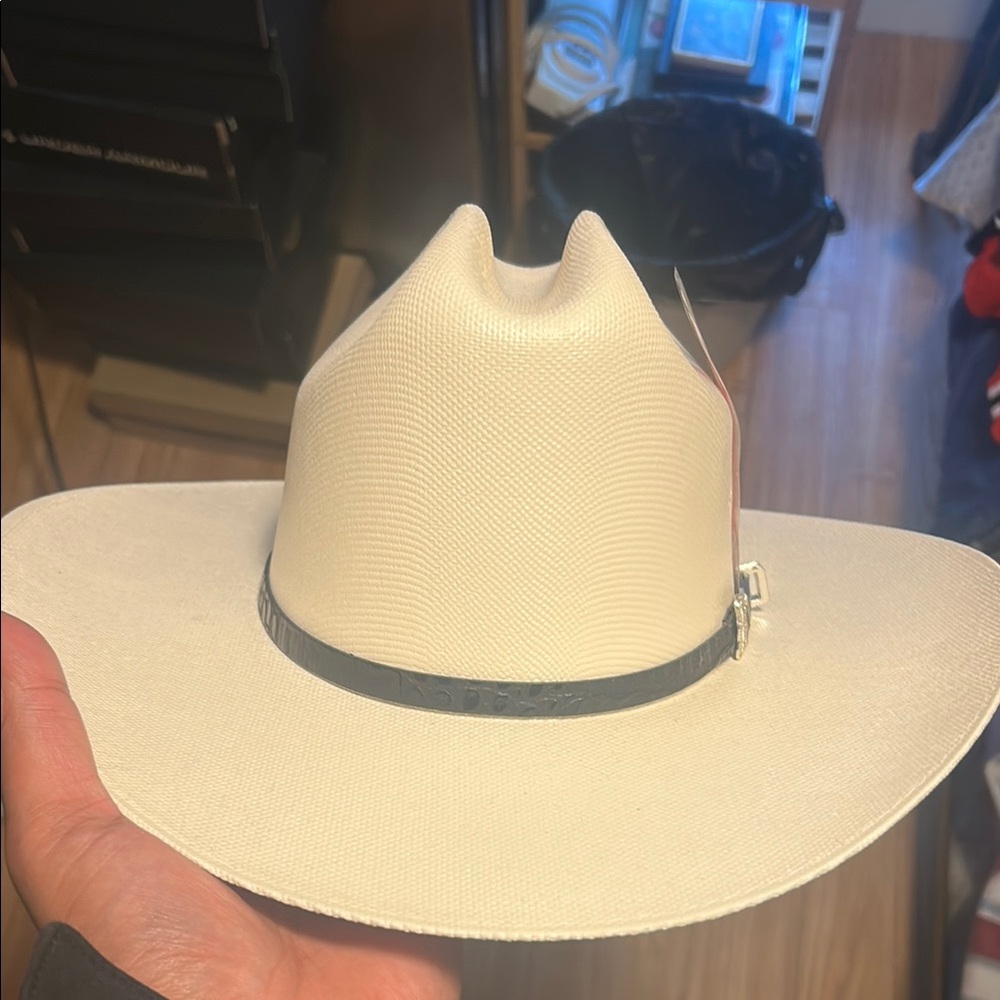 Cream Cowboy Hat with Black Band